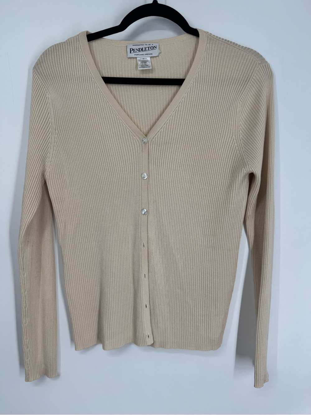 Pendleton Ribbed Silk Cardigan Sweater Size Small - Picture 2 of 10